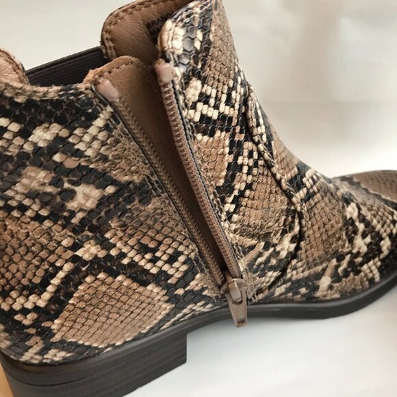 Kim Rogers Ankle Boots Ultra Comfort Snake Print Brown Side Zip New Without Tag - Picture 5 of 7